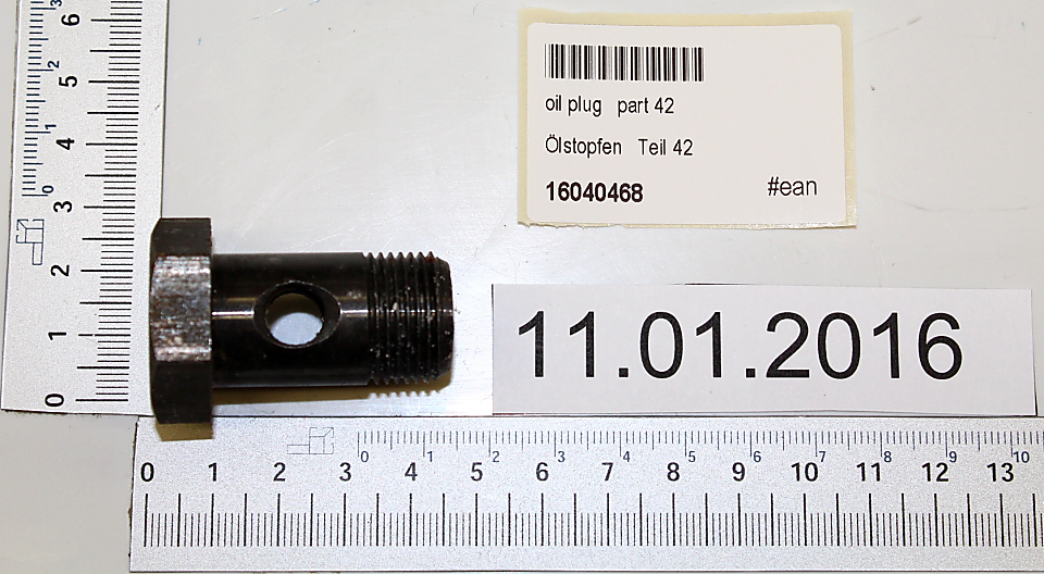 Oil plug (Part 42) from Scheppach set for hollow screw M20x1,5x40