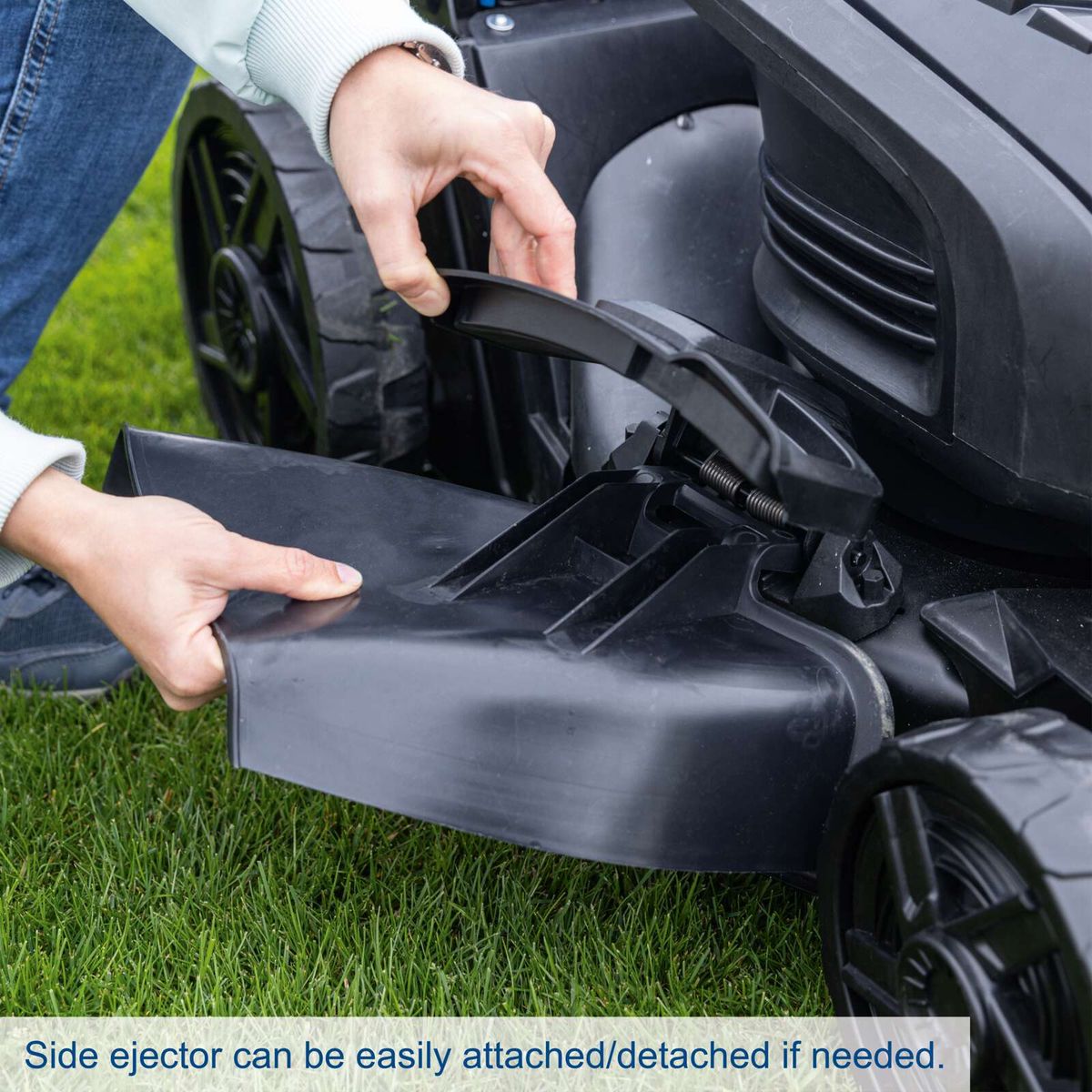 Side ejector attachment for Scheppach product, easily detachable