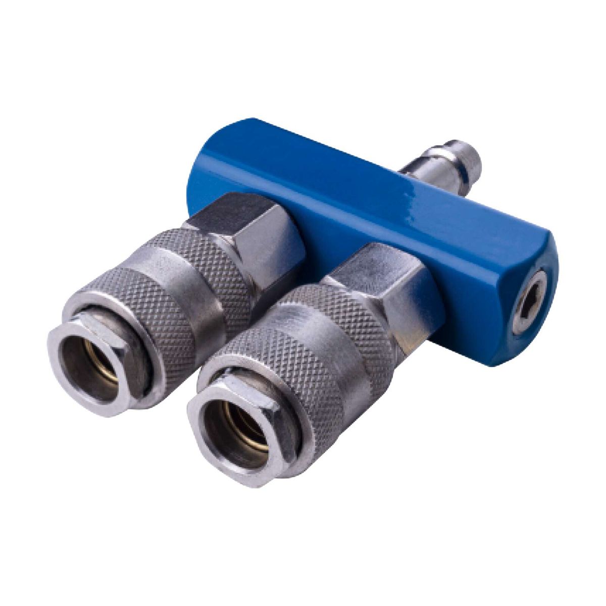 Three-threaded connector for flexible pipe connections