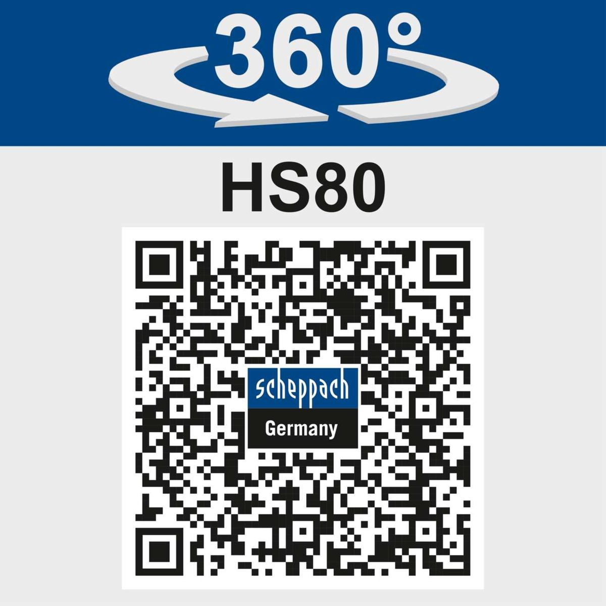 Scheppach HS80 table saw featuring a 360° rotation feature for product details