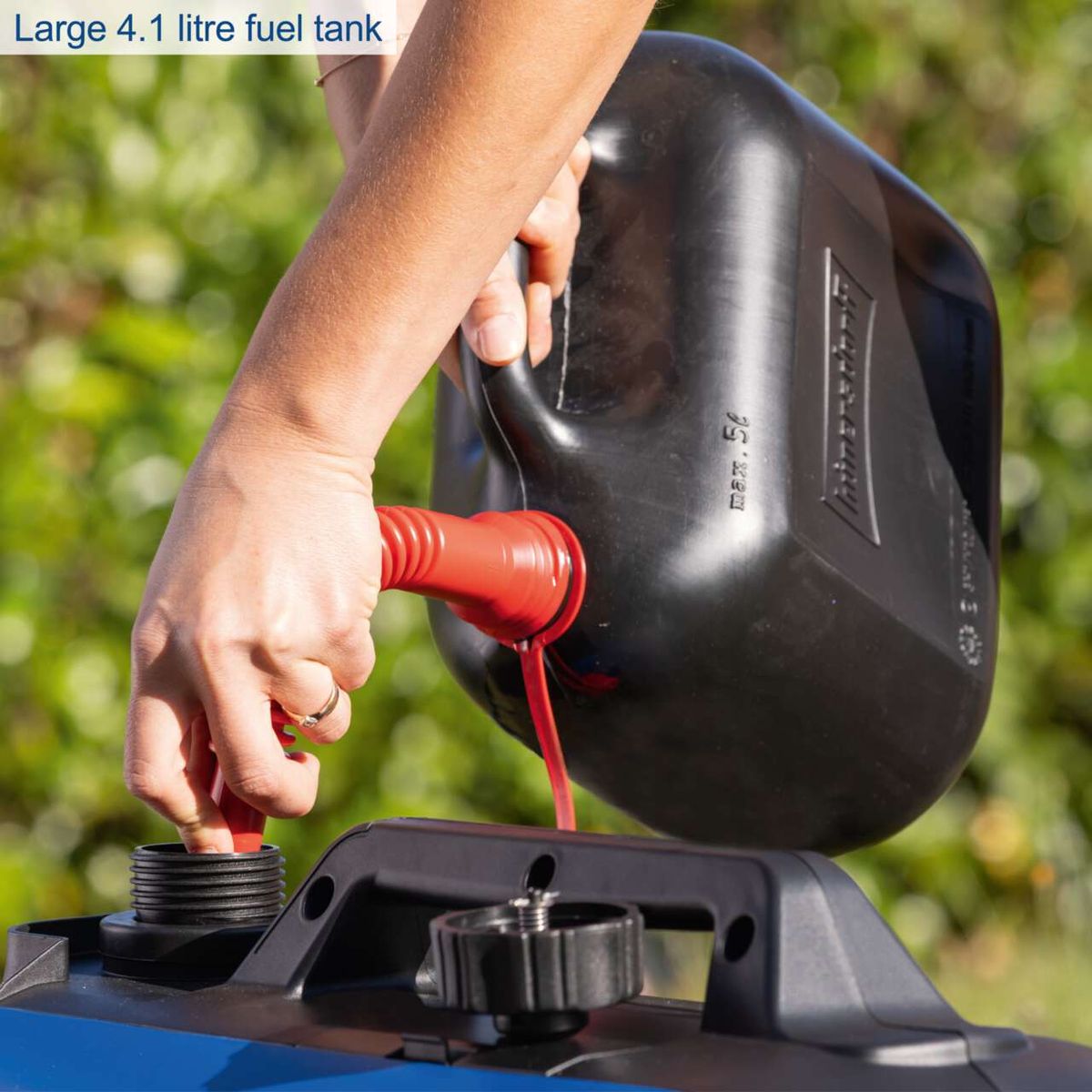 4.1-litre fuel tank filling nozzle with hand pump for Scheppach inverter generator