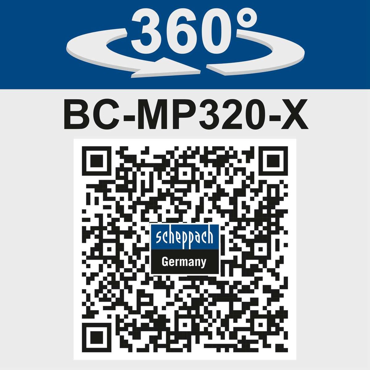 Scheppach BC-MP320-X battery lawnmower featuring 360° rotation for full coverage
