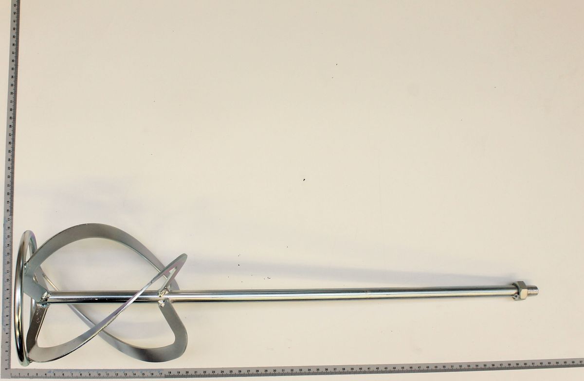DIY mixing paddle with bent head for Scheppach