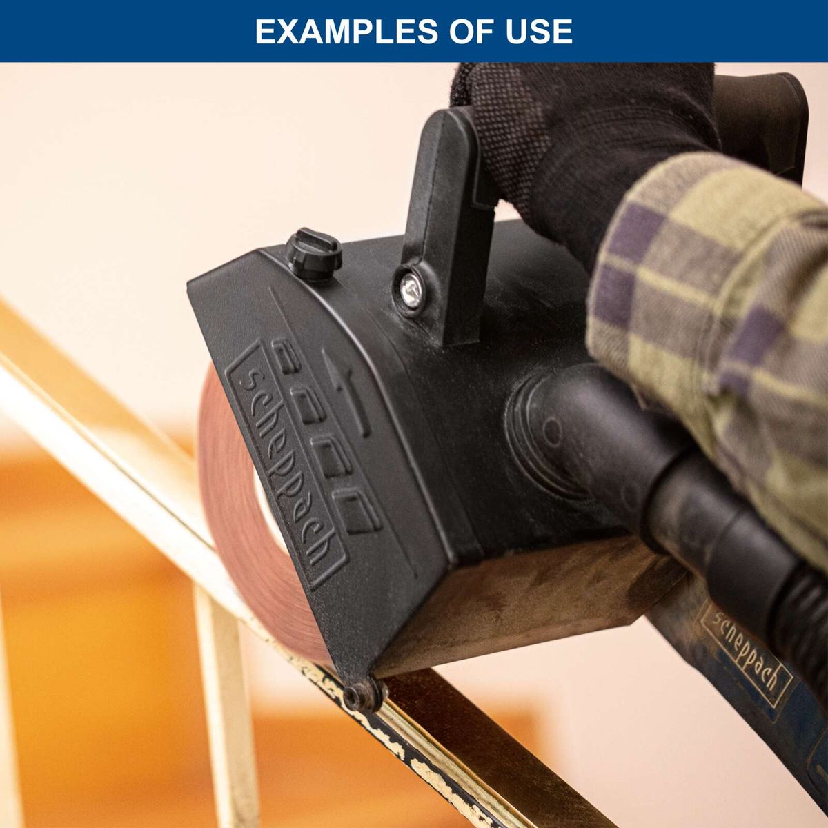 Scheppach quick-release mechanism with integrated control buttons for precise adjustments