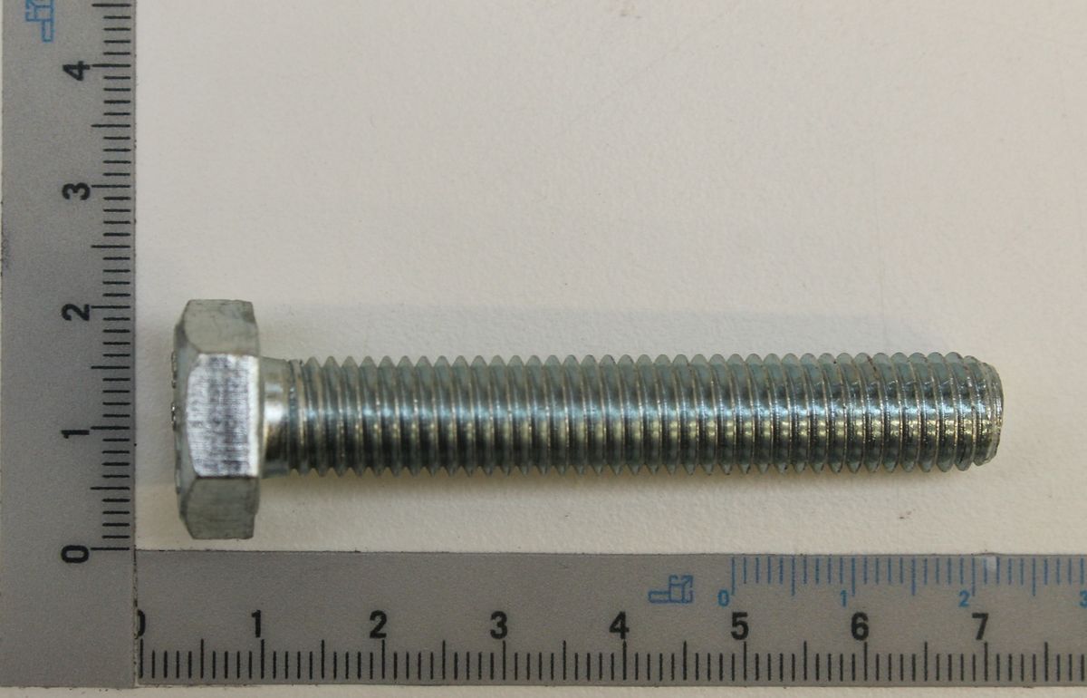 Hexagon bolt, M10 thread, 60 mm length, DIN 933 standard