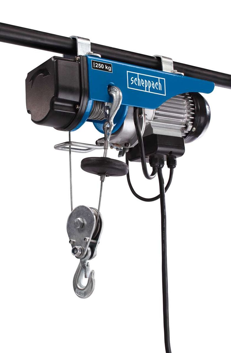 Scheppach electric hoist with 250 kg capacity, 530W, 6000 mm lifting height