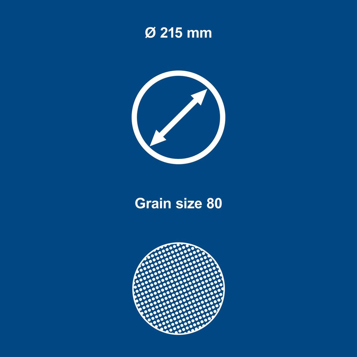 Round sanding paper, Ø 215 mm, grit 80 for sanding