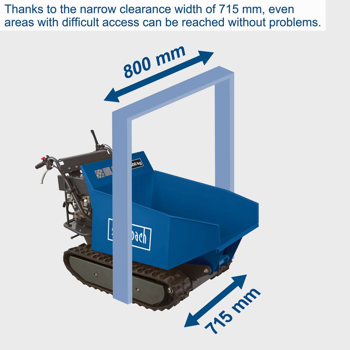 Compact 715 mm width for tight spaces, enabling efficient narrow-area operation