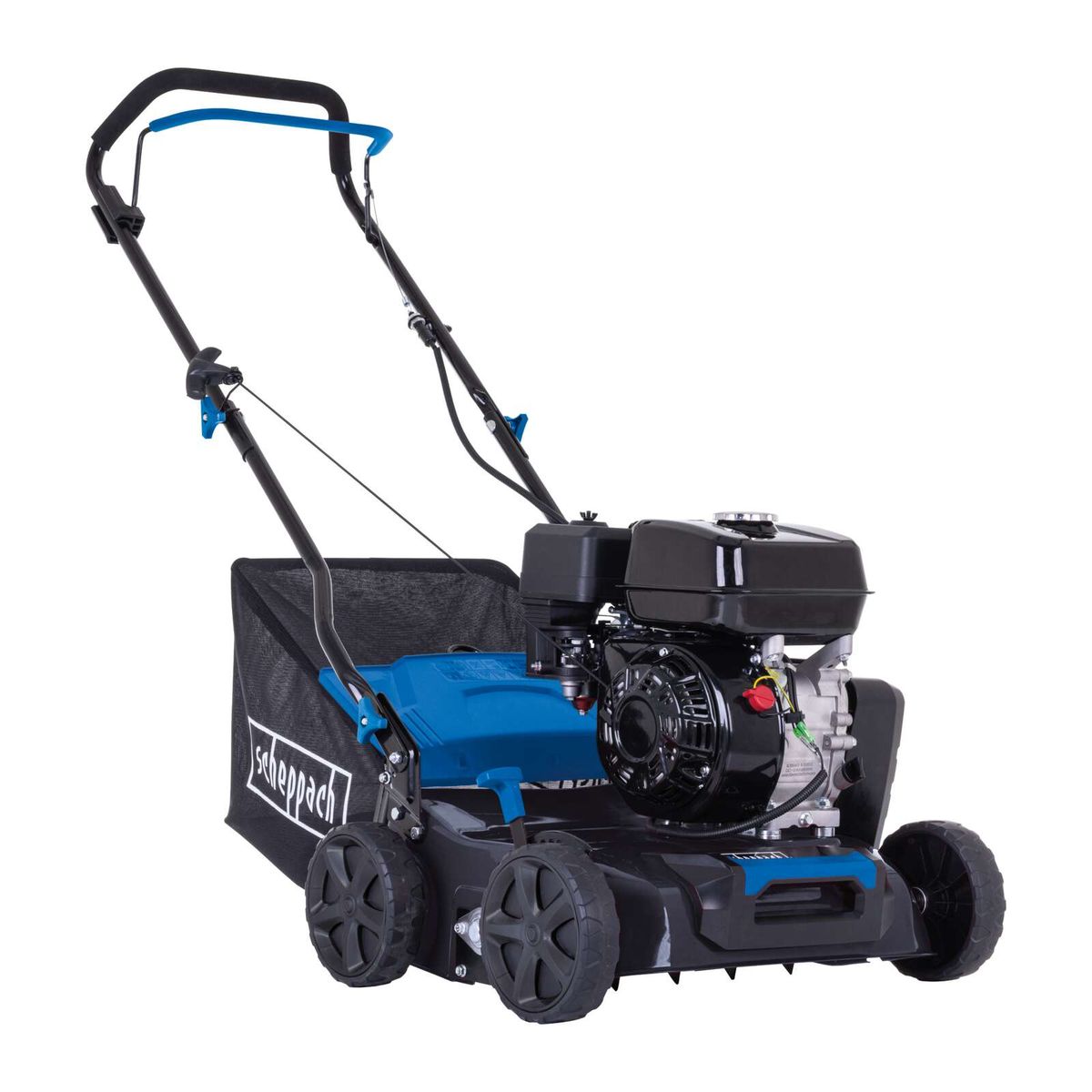 Scheppach petrol scarifier with 40 cm working width and 40-litre bag holder