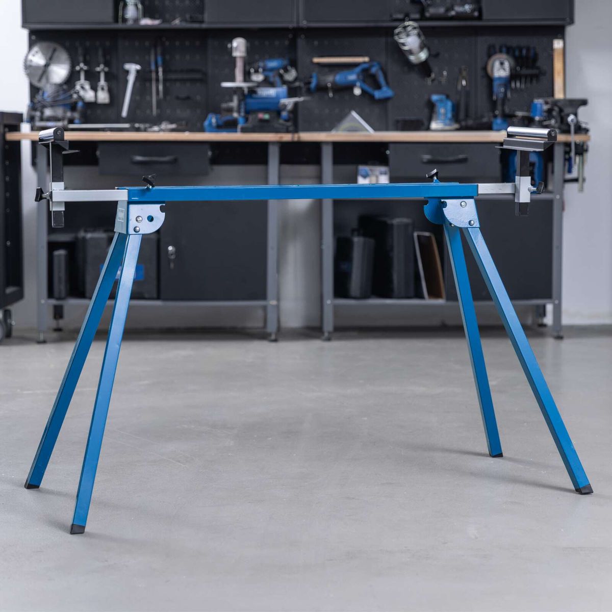 Adjustable height stand base for mitre saw with sturdy legs for UMF1550 support system
