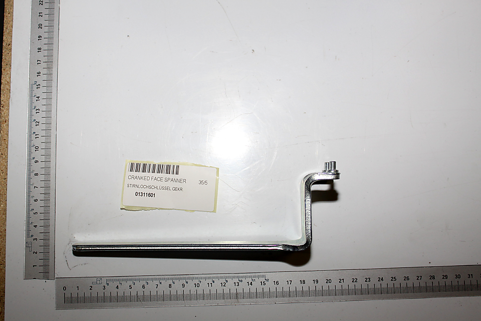 Scheppach cranked face spanner (35/5) with integrated measuring scale
