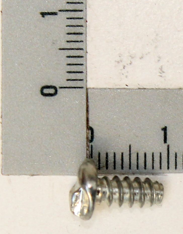 Single-use screw with thread, approx. 4.2 mm diameter and 9.5 mm length