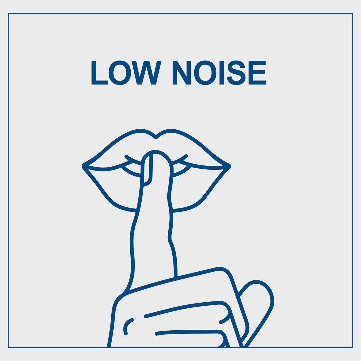 Low noise operation symbol with illustration of a resting figure