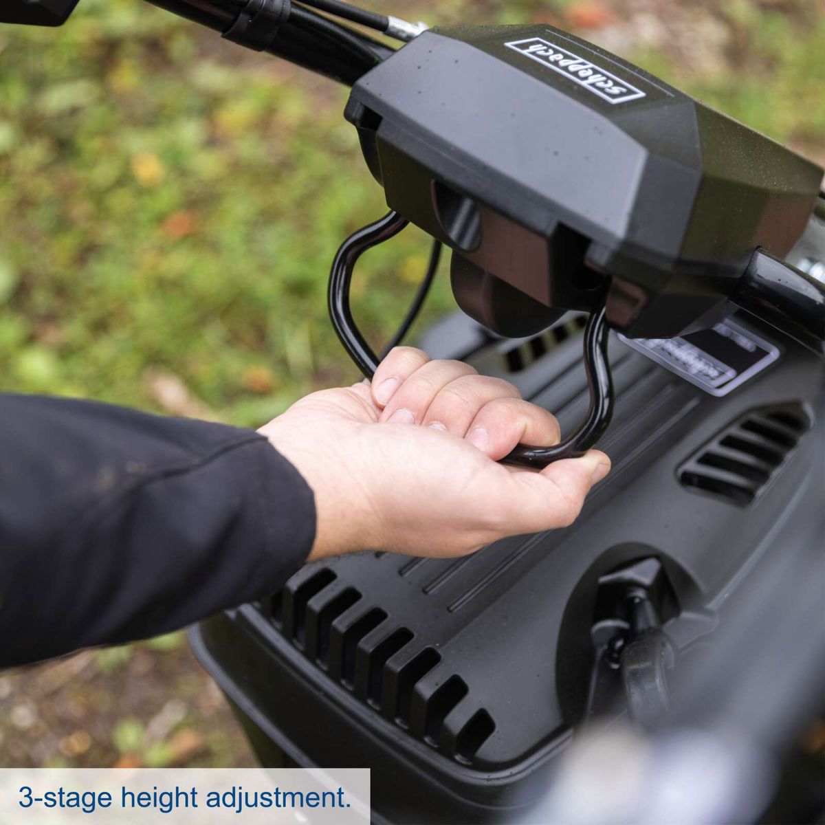 3-stage height adjustment for Scheppach lawnmower