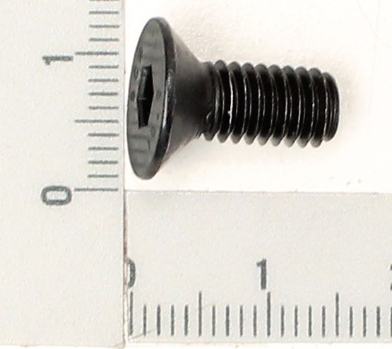 Counter-sunk bolt with M6 thread and 14 mm length, head facing up