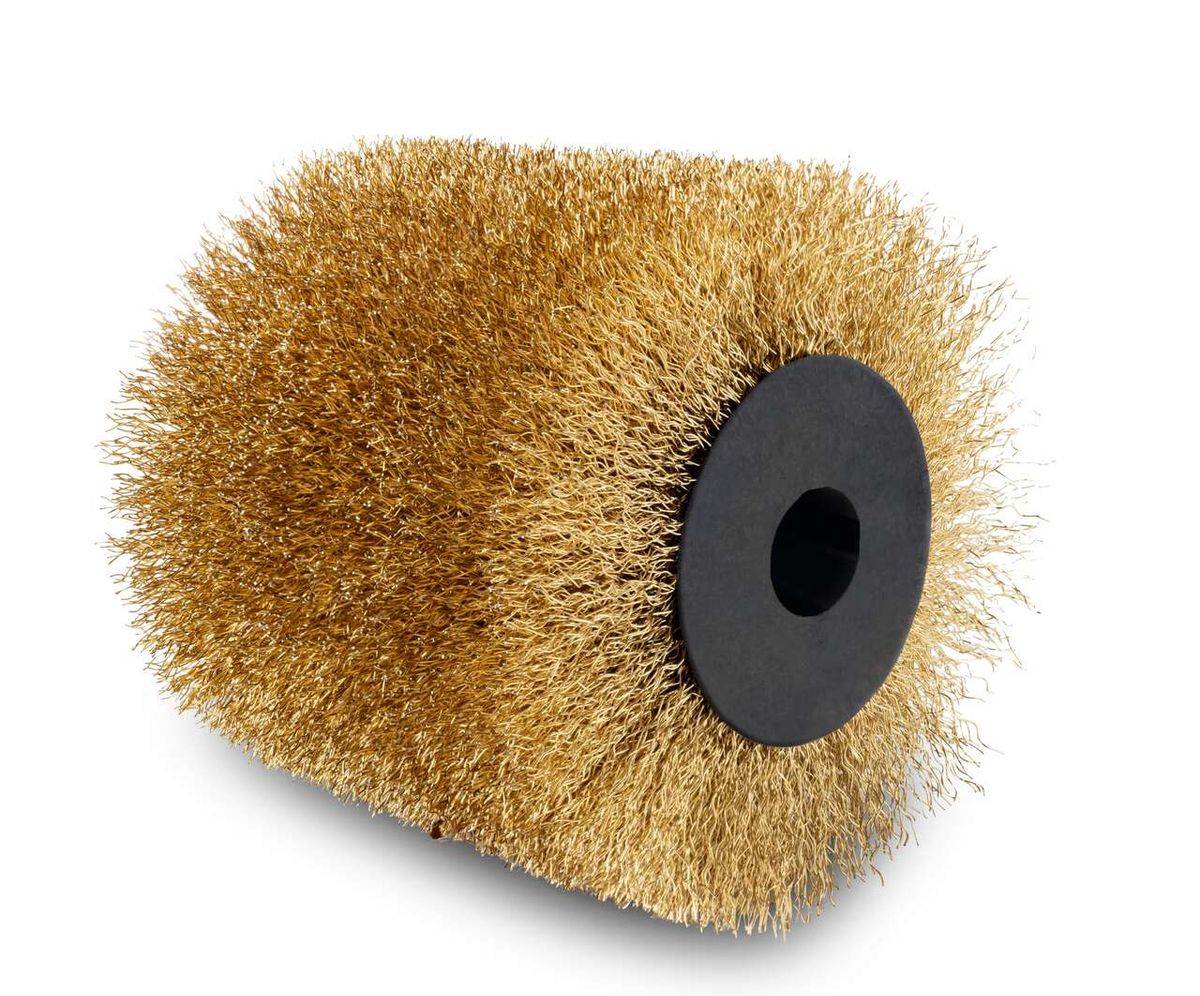 Scheppach brass wire brush with fine wire bristle head