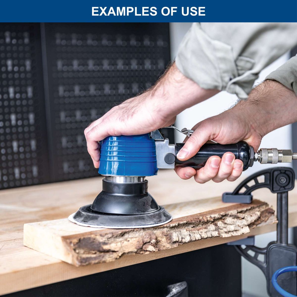 Scheppach tool with integrated sanding or grinding disc holder for precise wood planing