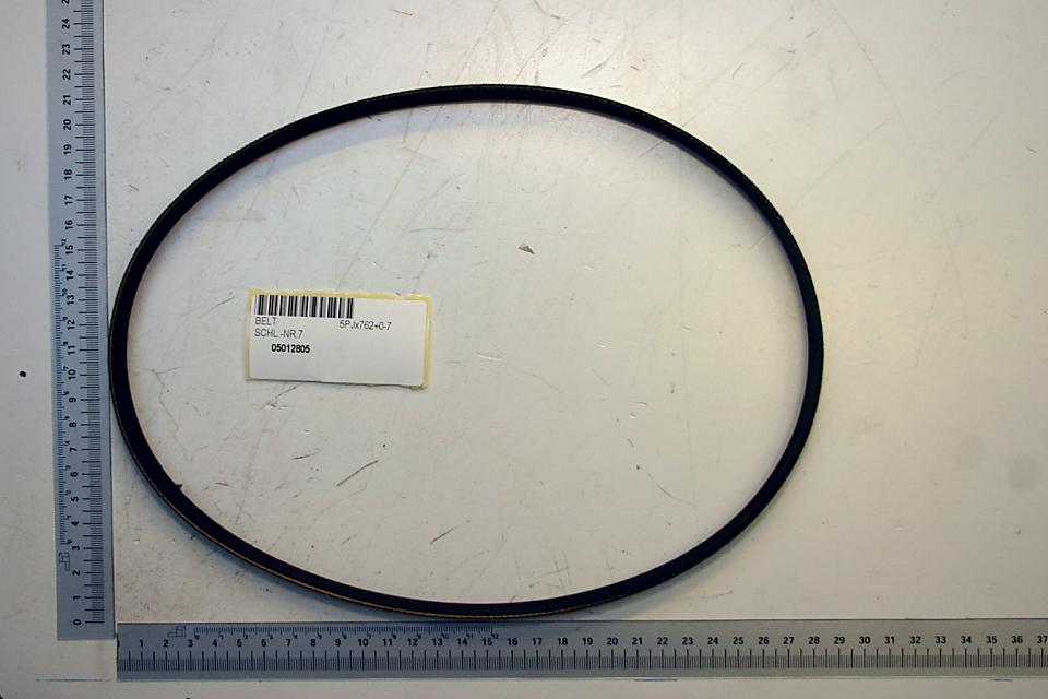 Scheppach ribbed belt (Series 5PJx762+0-7) with label and numbering