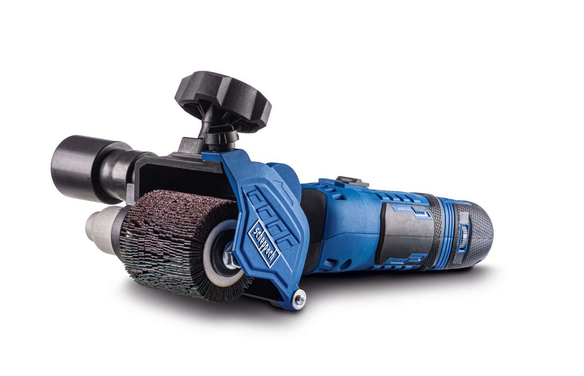Scheppach universal renovation grinder with adjustable speed and brush attachment