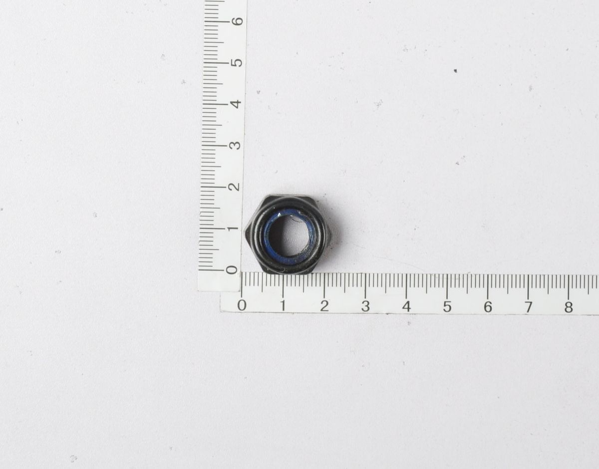 Self-locking hexagonal nut M12 with integrated scale marking