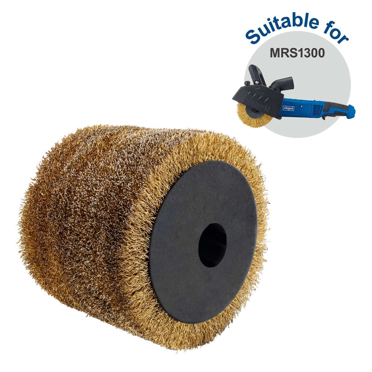 Scheppach brush with braided bristle edge for grinding tools, compatible with MRS1300