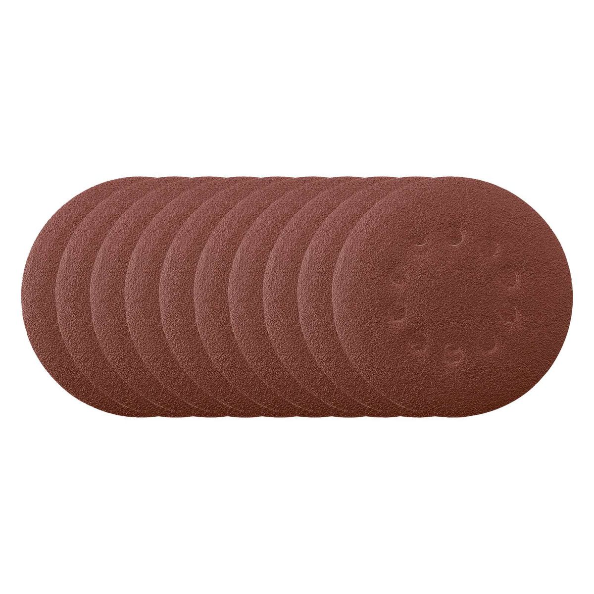 Structured round sanding paper for precise grinding, set of 10 pieces