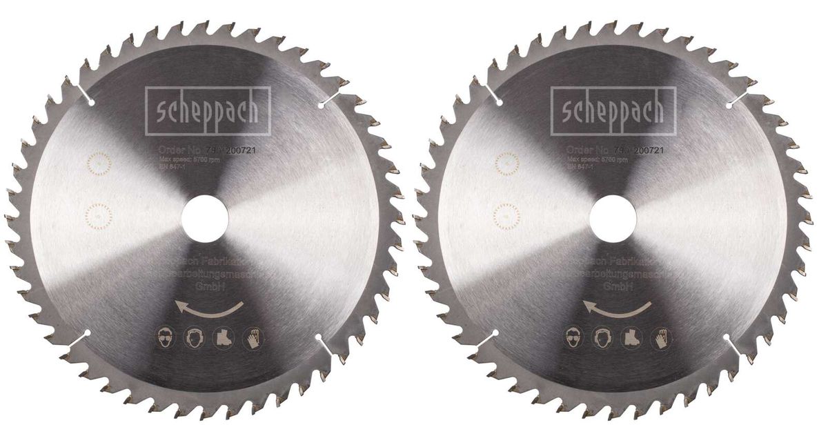 Scheppach circular saw blade (part of a set) with markings and label