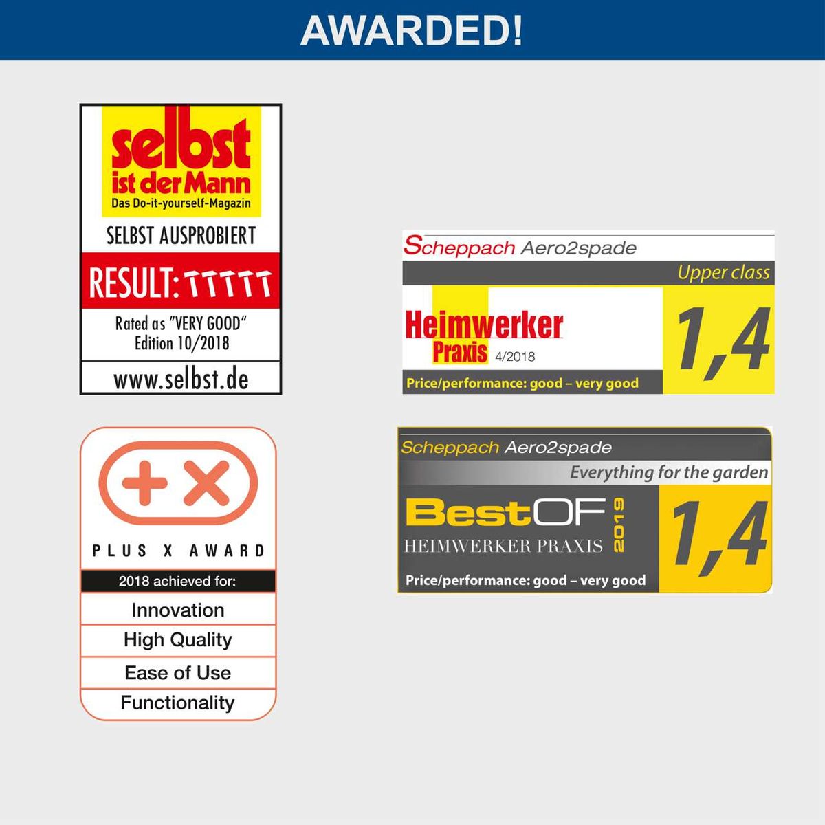 Aero² Spade praised for innovation, high quality, ease of use, and functionality in multiple awards and ratings