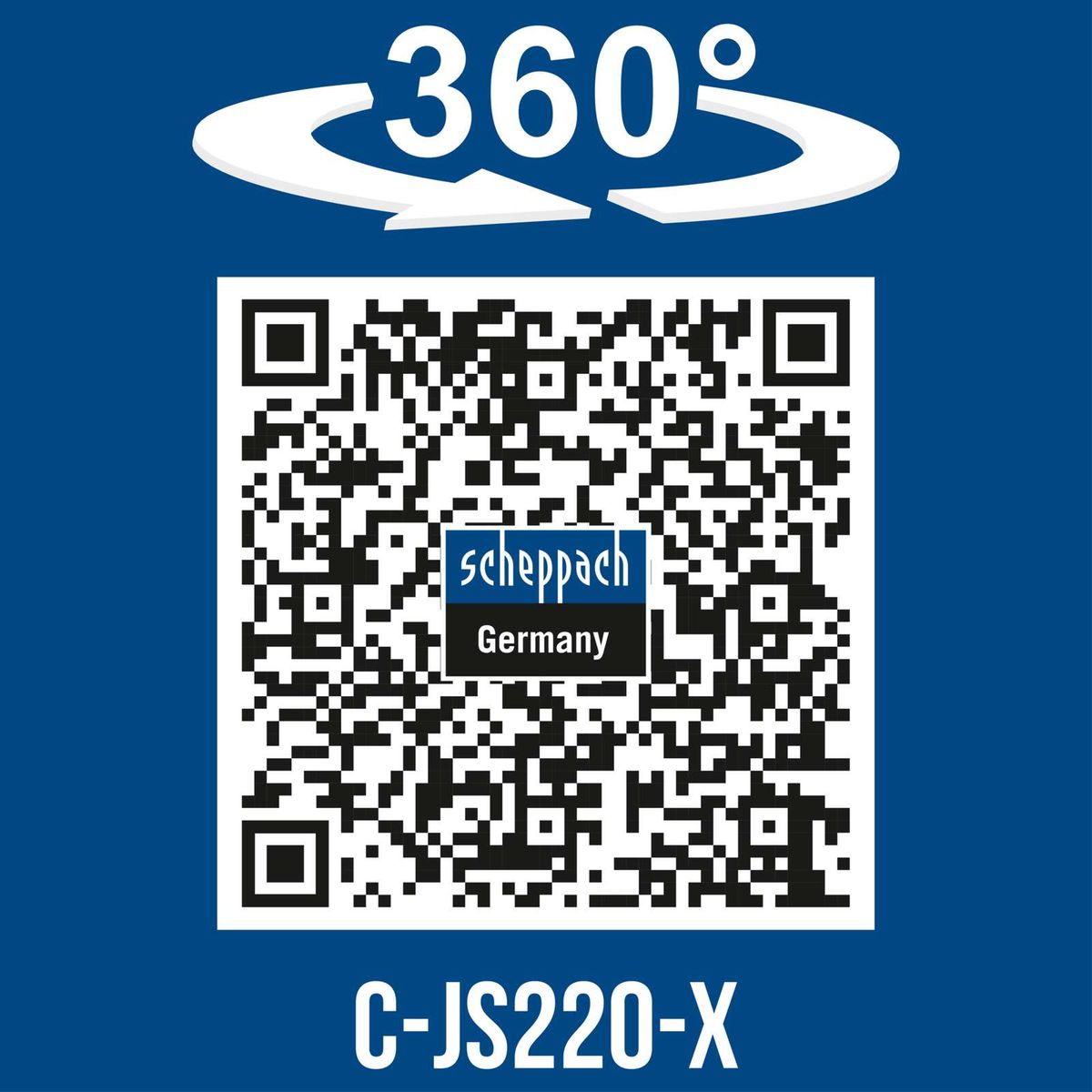 Scheppach cordless jigsaw C-JS220-X with 360° rotation, German QR code