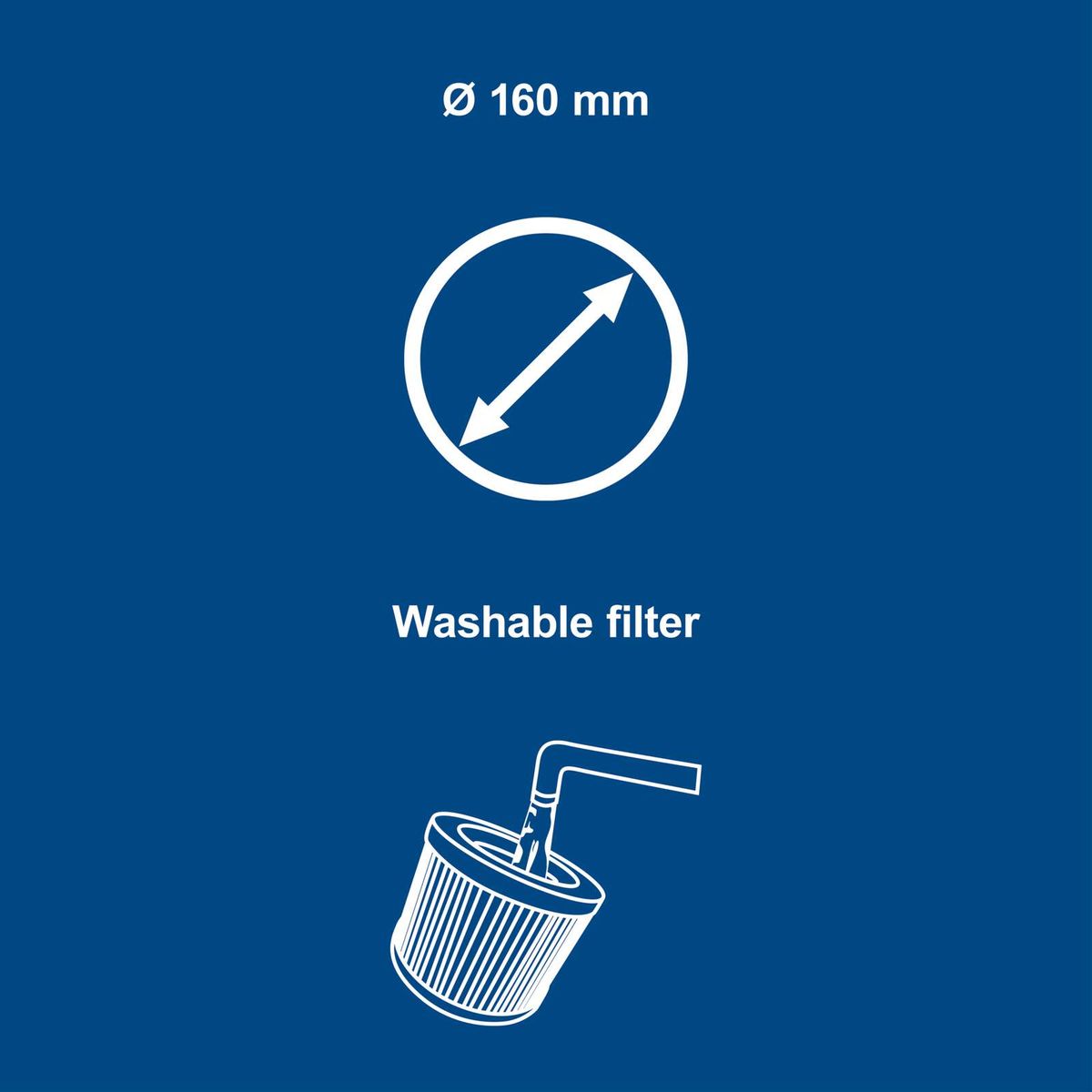 Washable filter with 160 mm diameter for Scheppach product