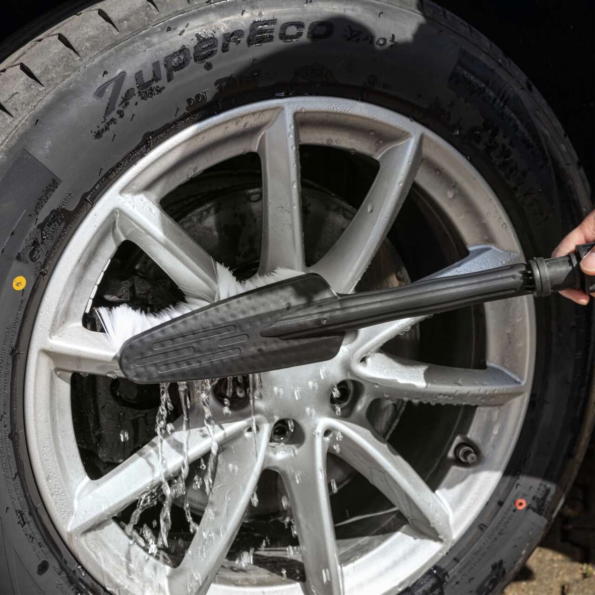 Pressure washer attachment with hose clamp and nozzle for Scheppach HPC1600