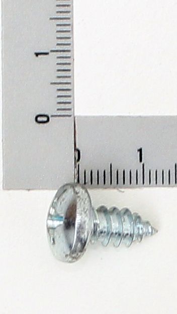 Sheet metal screw with thread, dimensions visible in image