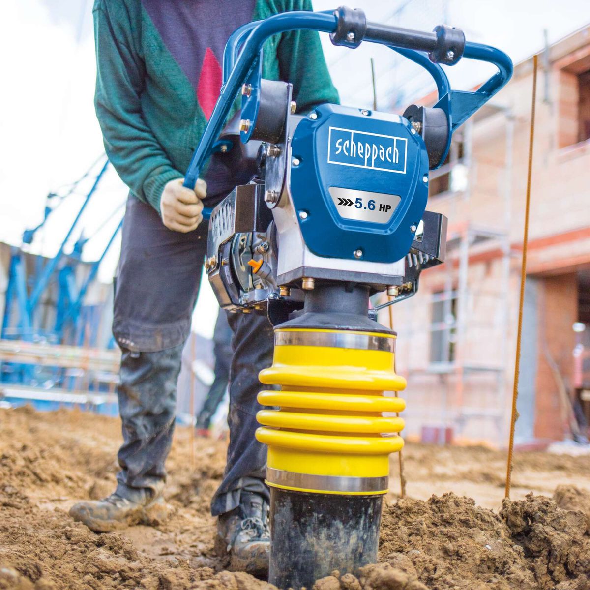 Scheppach vibration hammer featuring 5.6 PS and 10,000 Joule impact energy