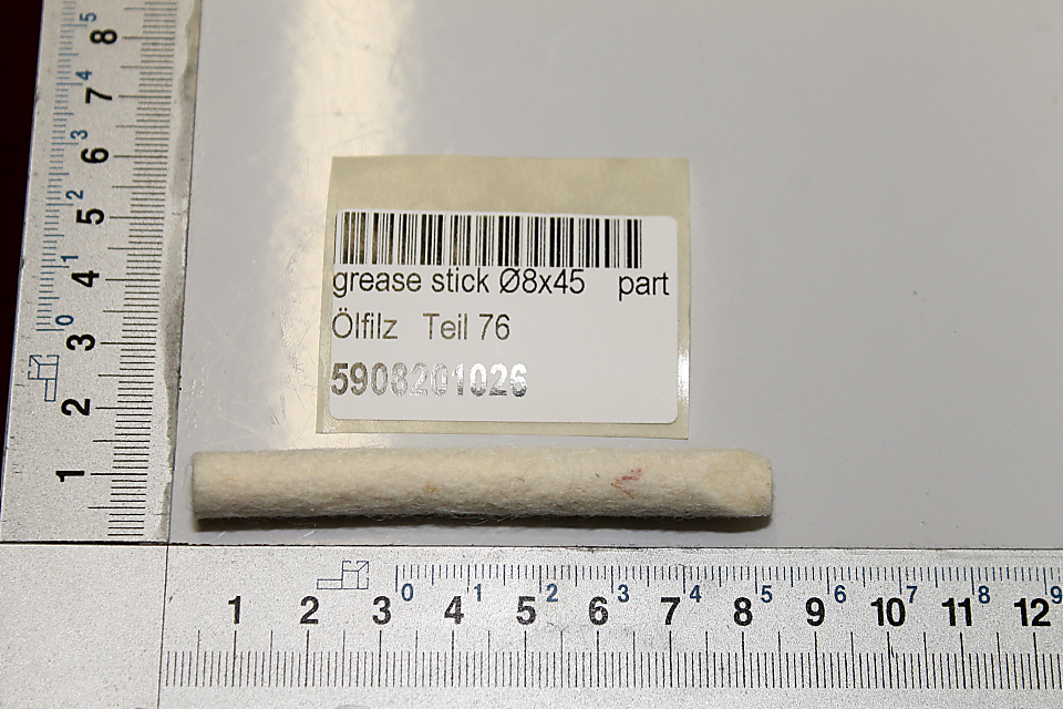 Grease stick (Part 76) with label and part number 5908201026