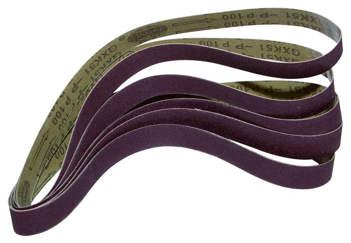 Scheppach sanding belt, multiple belts stacked together, labeled 'GXK51-P100'.
