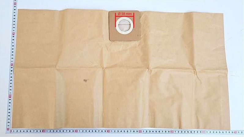 Vacuum bag with filter opening, 58 mm diameter