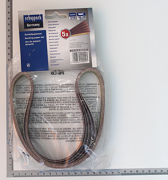 Scheppach grinding paper set with five belts for sanding paper