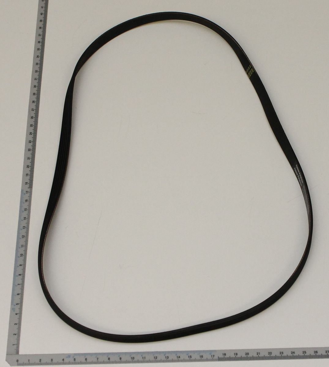 Ribbed drive belt with measurement scale