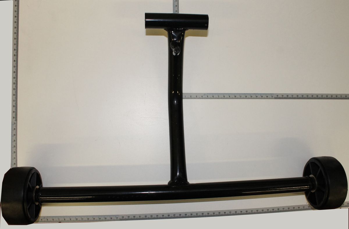 Scheppach wheel assembly with large rollers and vertical bar