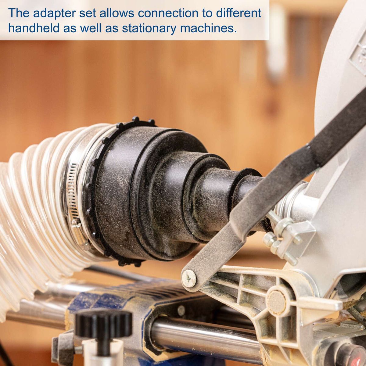 4-piece flexible adapter set for handheld and stationary vacuum cleaner connections