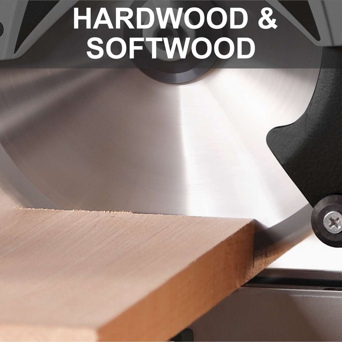 Mitre saw with hardwood and softwood identification feature, HM110MP
