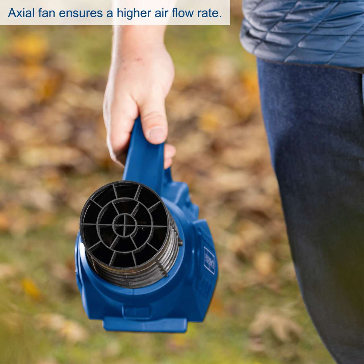 Axial fan for increased airflow in Scheppach cordless leaf blower C-BL700-X