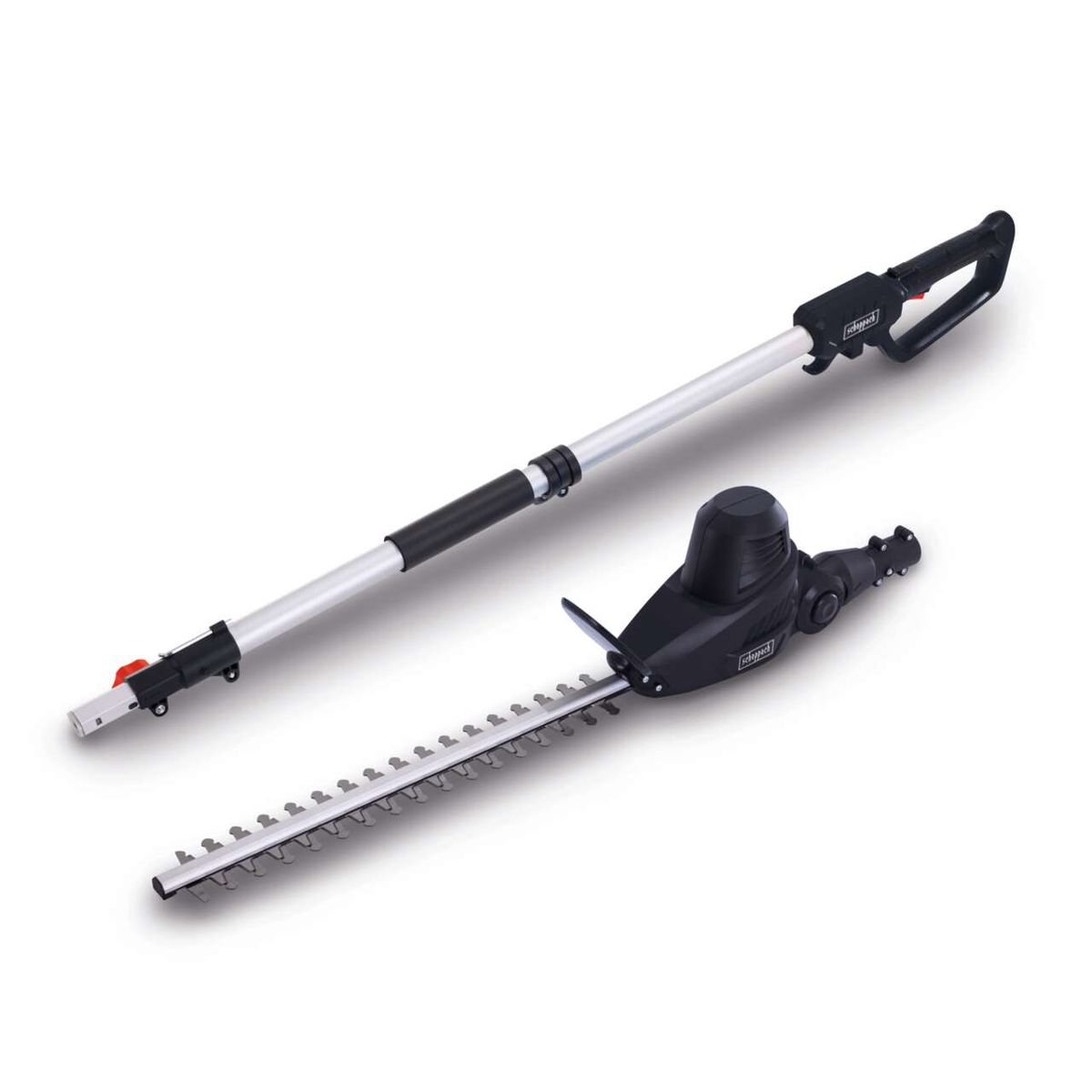 Electric telescopic hedge trimmer with extendable handle and long blade