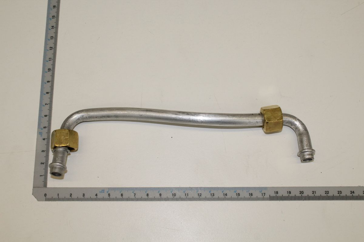 Scheppach connecting high-pressure pipe with two end fittings and curved section