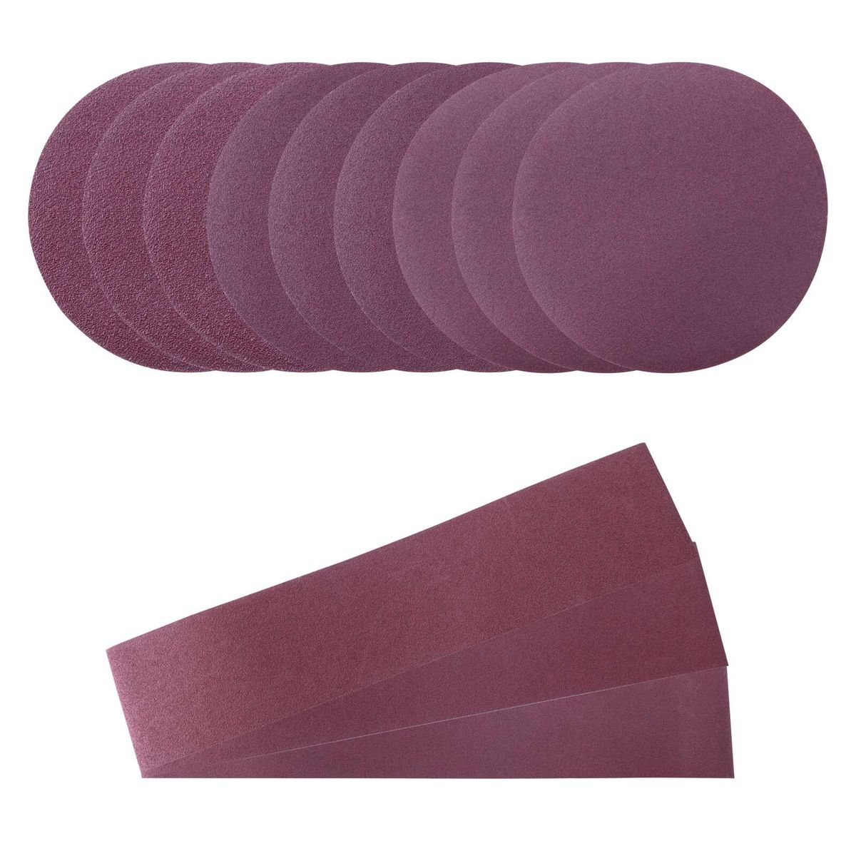 Set featuring polishing papers and strips for sanding – part of Scheppach sanding set