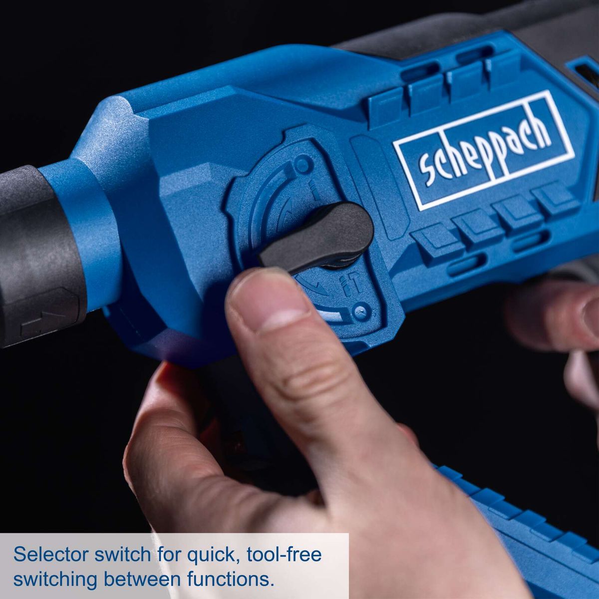 Quick, tool-free function switching for cordless drill hammer