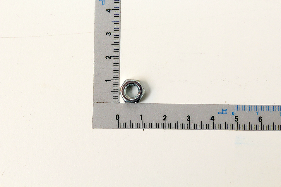 Scheppach M6 hexagon nut with integrated scale for precise measurement alignment