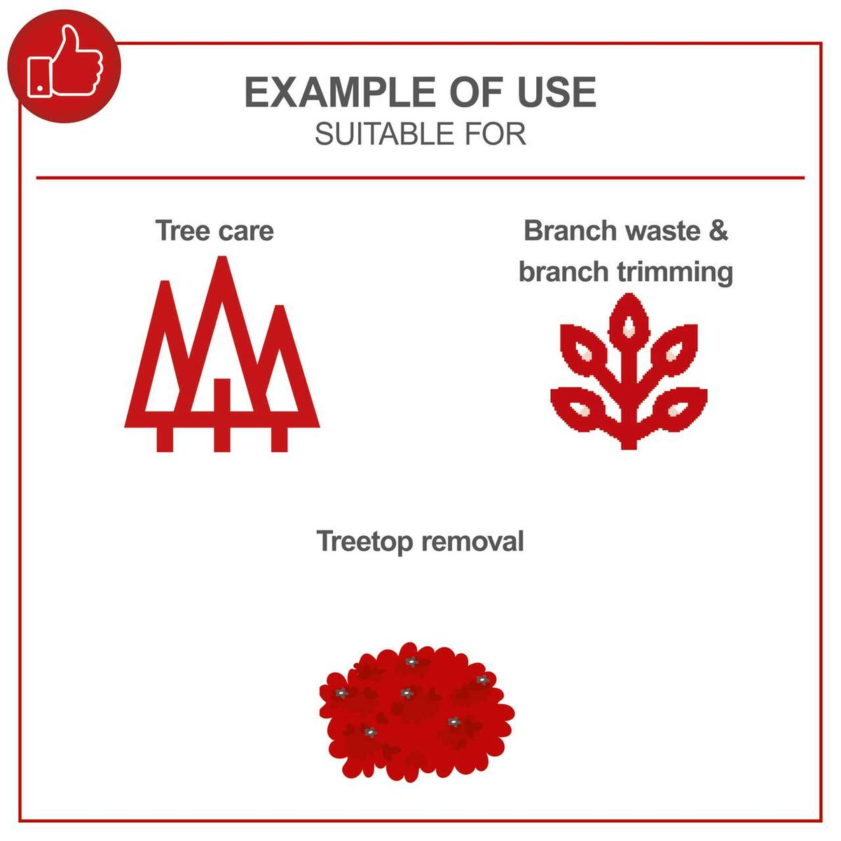 Example of use for tree care, branch waste and trimming in Scheppach product illustration