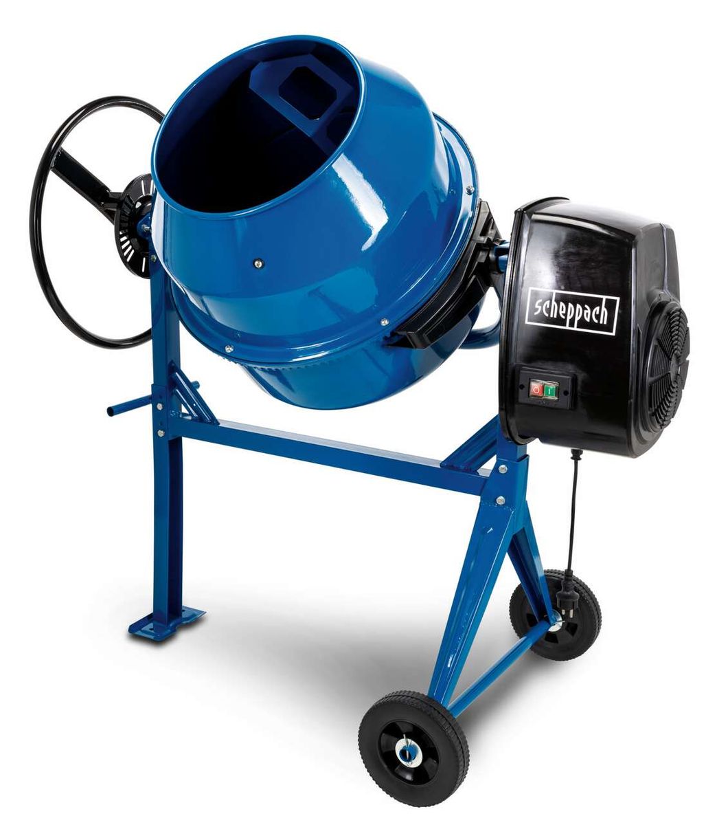Scheppach 125L cement mixer with motor and base stand