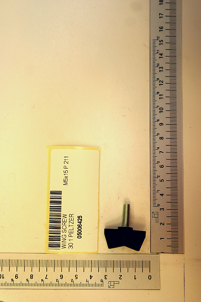 Scheppach wing screw (M5x15 P 211) with integral head, scale for reference